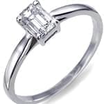 حلقه طلا سفید تک نگین برلیان طرح سولیتر (solitaire) مدل: eng2024