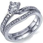 حلقه ازدواج طلا سفید با نگین برلیان مدل: eng2029