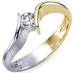 حلقه ازدواج طلا دو رنگ با نگین برلیان مدل: eng2030