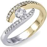 حلقه ازدواج طلا دو رنگ با نگین برلیان مدل: eng2031