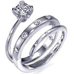 حلقه ازدواج طلا سفید با نگین برلیان مدل: eng2034