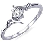 حلقه ازدواج طلا سفید با نگین برلیان طرح گل مدل: eng2036