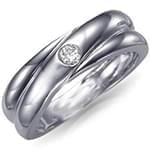 حلقه ازدواج طلا سفید با نگین برلیان مدل: eng2037