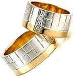 ست حلقه عروسی طلای رزگلد و سفید با نگین برلیان مدل: srd1091