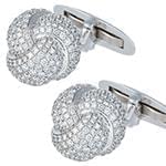 دکمه سردست طلا سفید با نگین الماس تراش برلیان مدل: cdm1122