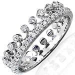 حلقه طلای زنانه با نگین تخمه الماس تراش برلیان دیواره مدل: RDF1086