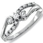 حلقه طلای زنانه با نگین تخمه الماس تراش برلیان تخمه و برلیان دیواره مدل: RDF1091