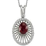 آویز طلا و جواهر با نگین یاقوت قرمز و الماس تراش برلیان مدل: npdf13003