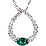 آویز طلا و جواهر با نگین زمرد و الماس تراش برلیان مدل: npdf13006