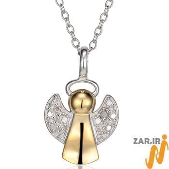 آویز بچه گانه جواهر با نگین الماس تراش برلیان طرح فرشته (angel) مدل: pgb2054