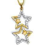 آویز بچه گانه جواهر با نگین الماس تراش برلیان طرح ستاره مدل: pgb2056