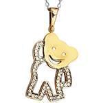 آویز بچه گانه جواهر با نگین الماس تراش برلیان طرح خرس مدل: pgb2059