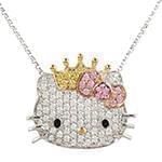 آویز بچه گانه جواهر با نگین الماس تراش برلیان، سیترین و آمتیس طرح کیتی مدل: pgb2061