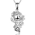 آویز بچه گانه جواهر با نگین الماس تراش برلیان طرح دختر مدل: pgb2063