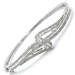 دستبند النگویی جواهر با نگین الماس تراش برلیان و باگت مدل: bng1049 