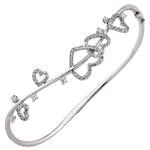 دستبند النگویی جواهر با نگین الماس تراش برلیان طرح قلب مدل: bng1050