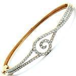 دستبند النگویی جواهر با نگین الماس تراش برلیان مدل: bng1051