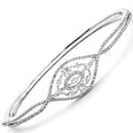 دستبند النگویی جواهر با نگین الماس تراش برلیان، مارکیز و پرنس مدل: bng1056