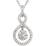 آویز طلای سفید با نگین الماس تراش برلیان طرح فلاور: مدل pdb2169