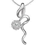 آویز طلای سفید با نگین الماس تراش برلیان طرح فلاور: مدل pdb2171