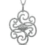 آویز طلای سفید با نگین الماس تراش برلیان: مدل pdb2173