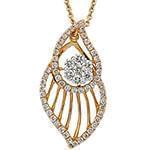 آویز طلای رزگلد با نگین الماس تراش برلیان طرح فلاور: مدل pdb2175