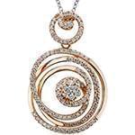 آویز طلای رزگلد با نگین الماس تراش برلیان طرح فلاور: مدل pdb2179