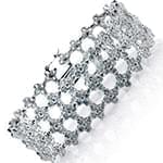 دستبند طلا سفید با نگین الماس تراش برلیان مدل:bgf10581 