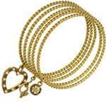 النگو طلا زرد با نگین الماس تراش برلیان با آویز قلب و فلاور مدل:bgf1061 