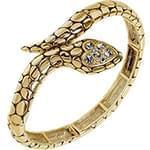 النگو طلا زرد با نگین الماس تراش برلیان طرح مار مدل:bgf10681 