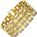 دستبند طلا زرد با نگین الماس تراش برلیان مدل:bgf10701 