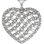 آویز الماس تراش برلیان با طلای سفید طرح قلب مدل: pdb2002