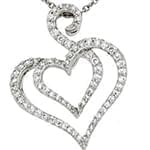 آویز الماس تراش برلیان با طلای سفید طرح قلب مدل: pdb2004