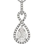 آویز الماس تراش برلیان و مارکیز و پرنس با طلای سفید مدل: pdb2008