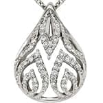 آویزطلای سفید با نگین الماس تراش برلیان مدل: pdb2009