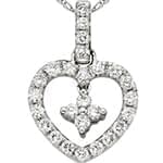 آویز طلای سفید با نگین الماس تراش برلیان طرح قلب مدل: pdb2011