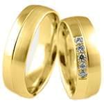 حلقه ست طلای زرد عروس با نگین الماس تراش برلیان مدل: srd1409 