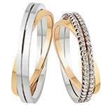 حلقه ست طلای سفیدو رزگلد عروس با نگین الماس تراش برلیان مدل: srd1411