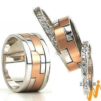 حلقه ست طلای عروس با نگین الماس تراش برلیان مدل: srd1417