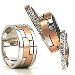 حلقه ست طلای عروس با نگین الماس تراش برلیان مدل: srd1417