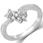 حلقه فلاور (flower) جواهر با نگین الماس تراش برلیان مدل : eng2170