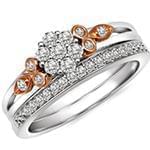 حلقه فلاور (flower) جواهر با نگین الماس تراش برلیان مدل : eng2171