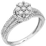 حلقه فلاور (flower) جواهر با نگین الماس تراش برلیان مدل : eng2172