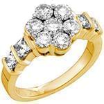 حلقه فلاور (flower) جواهر با نگین الماس تراش برلیان و پرنس مدل : eng2173