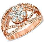 حلقه فلاور (flower) جواهر با نگین الماس تراش برلیان مدل : eng2175