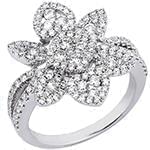 حلقه فلاور (flower) جواهر با نگین الماس تراش برلیان مدل : eng2176