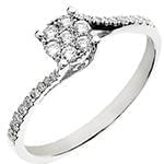 حلقه فلاور (flower) جواهر با نگین الماس تراش برلیان مدل : eng2177