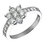 حلقه فلاور (flower) جواهر با نگین الماس تراش برلیان مدل : eng2179