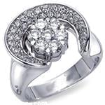 حلقه فلاور (flower) جواهر با نگین الماس تراش برلیان مدل : eng2180