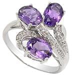 انگشتر طلا و جواهر با نگین آمتیس و الماس تراش برلیان: مدل rgf1465